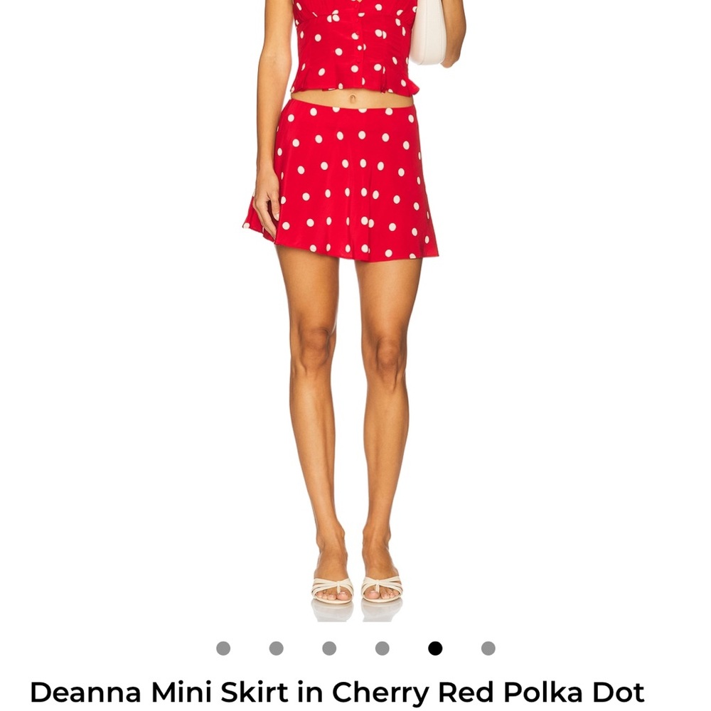 MAJORELLE Cherry Red Polka Dot Mini Skirt